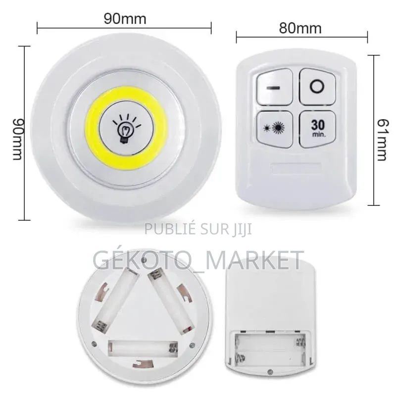 3x Lampe Murale Led Avec Télécommande