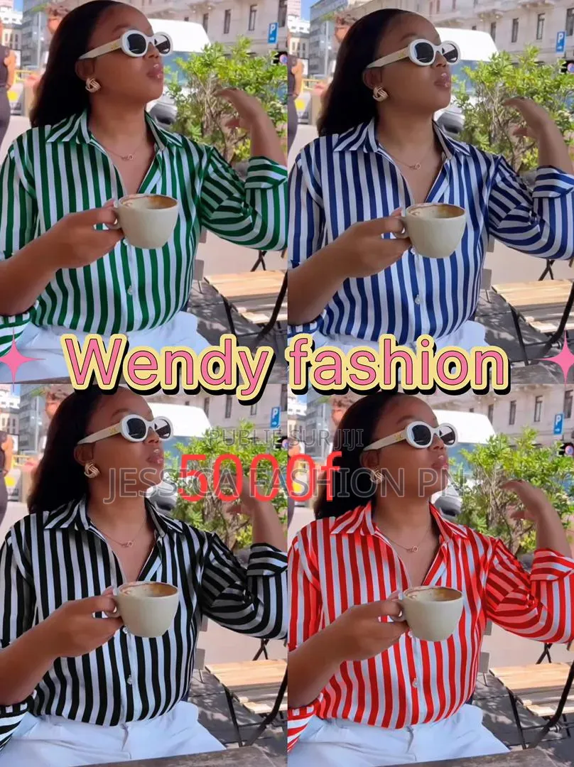 Chemise Femme À Rayures Verticales Très Tendance