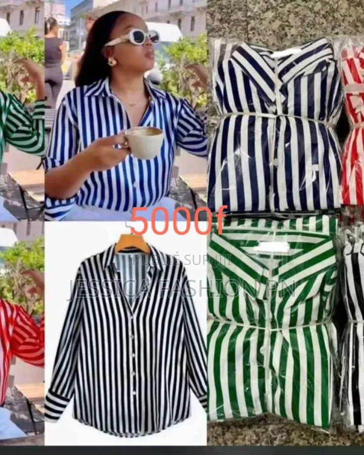 Chemise Femme À Rayures Verticales Très Tendance