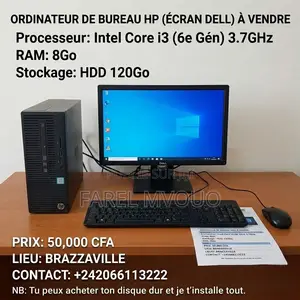 Ordinateur de bureau HP 200 G4 8GB Intel Core i3 HDD 128GB