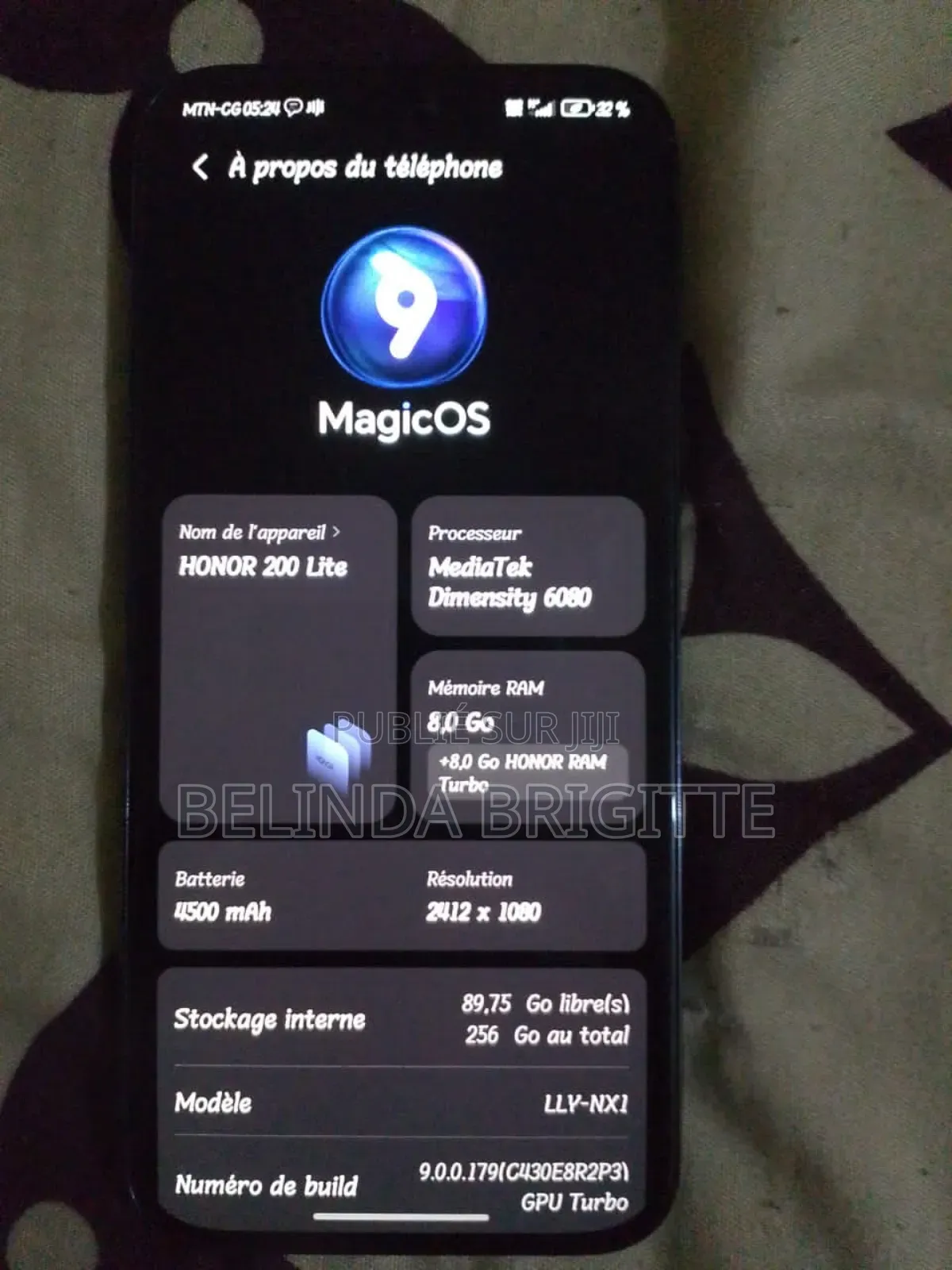 Nouveau Honor 200 Lite 12 GB Noir