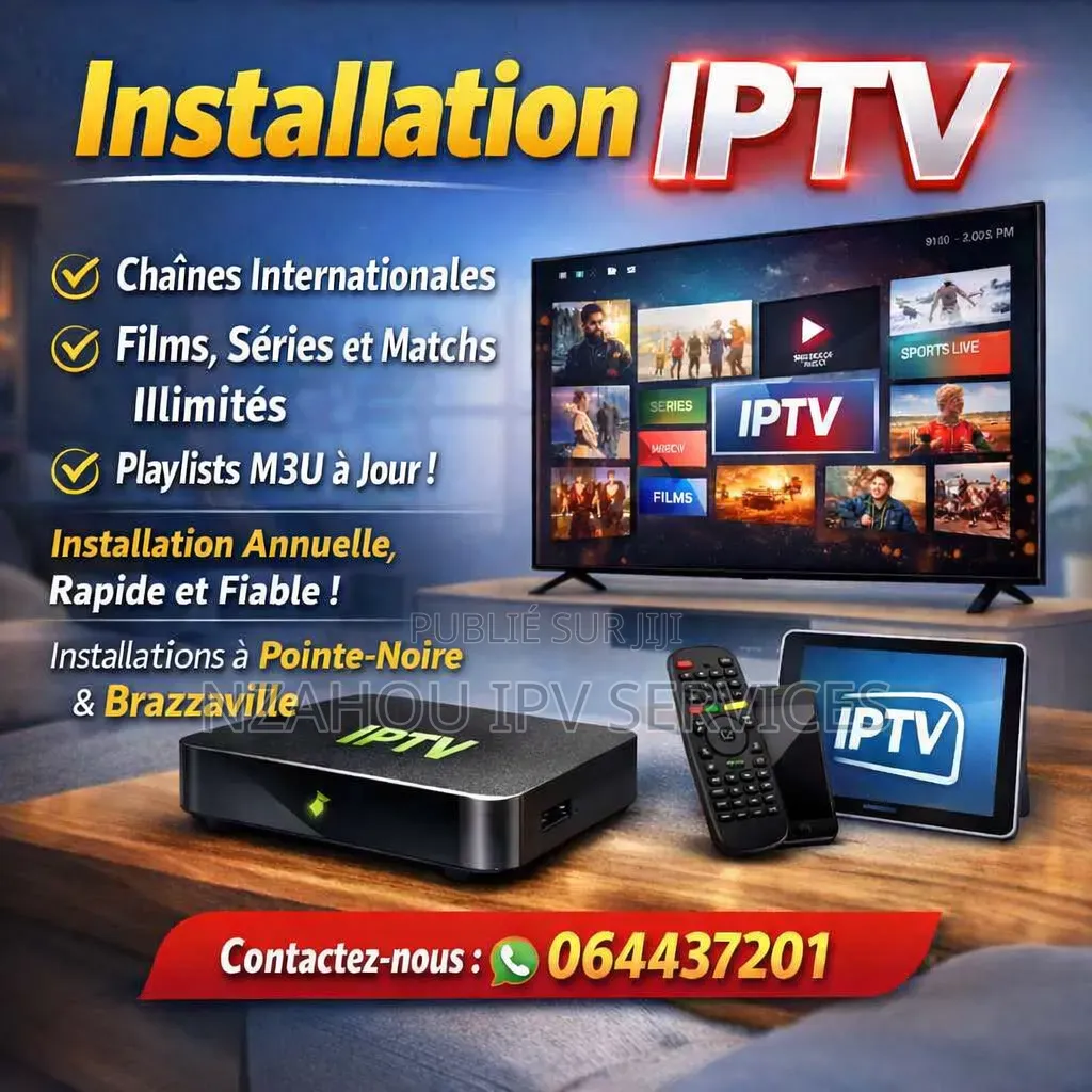 Installation Iptv Rapide Et Fiable - Pointé-Noire (1an)