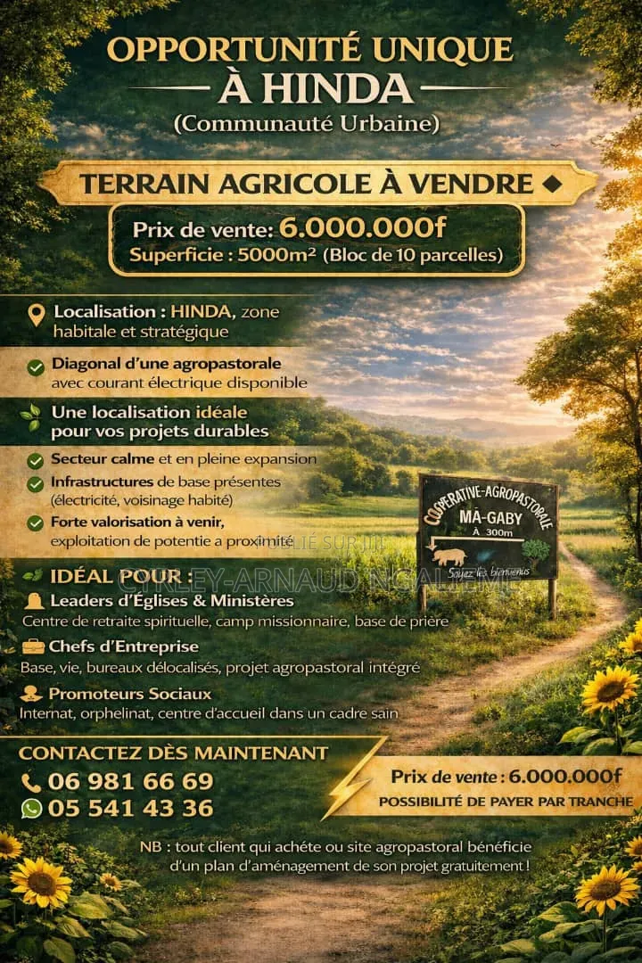 Bloc ( 10 Parcelles) À Vendre