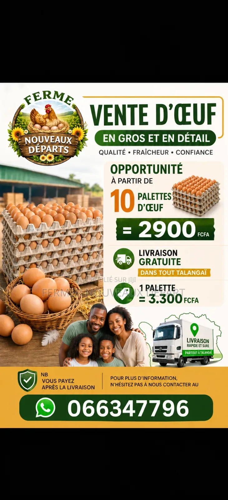 Œuf Frais 10 Palettes 2,900