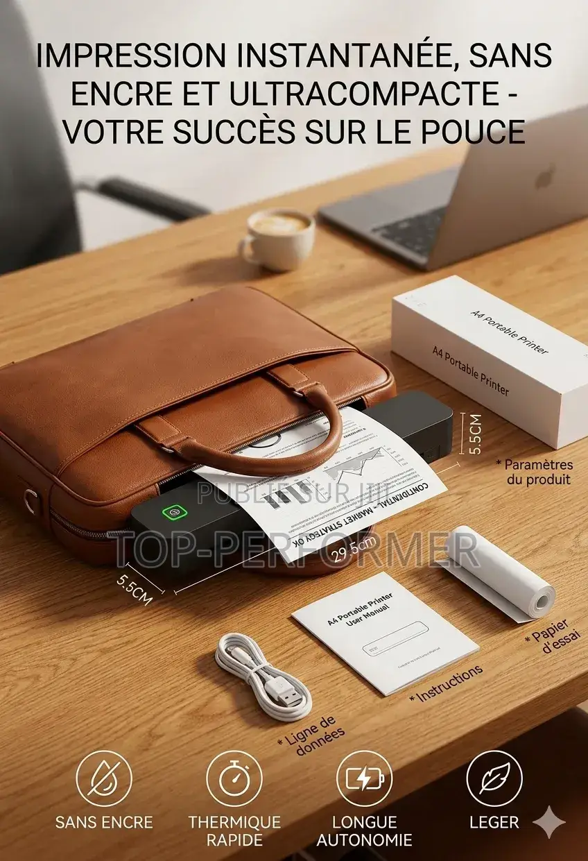 Imprimante Thermique A4 Bluetooth Portable