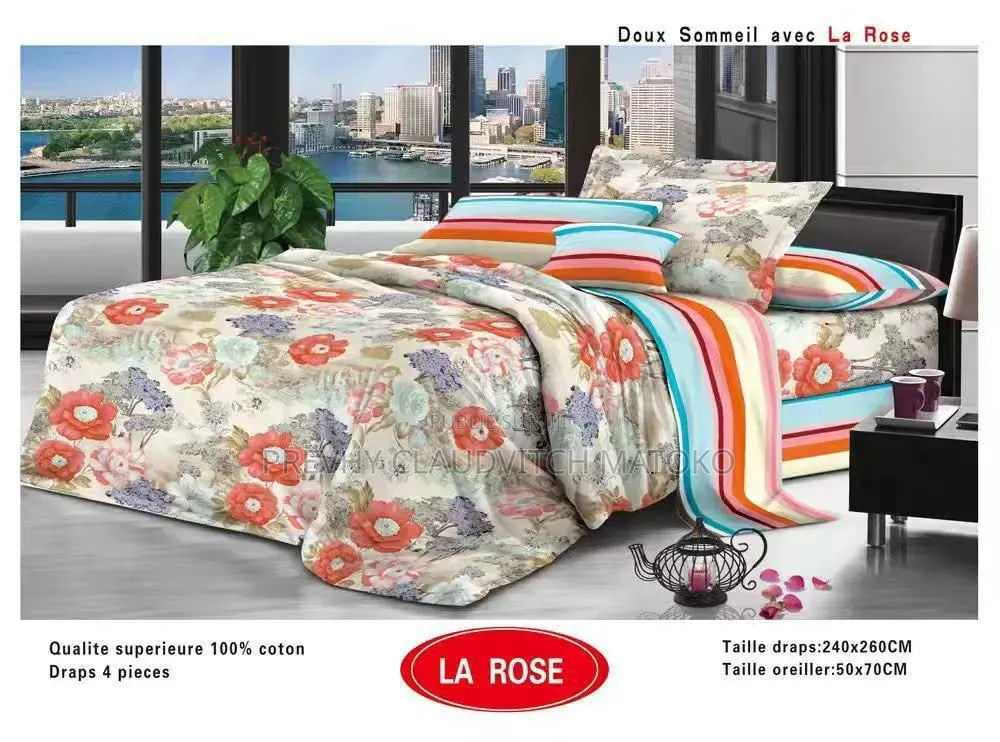 Parure De Lit 4 Pièces en Coton – Qualité Supérieure