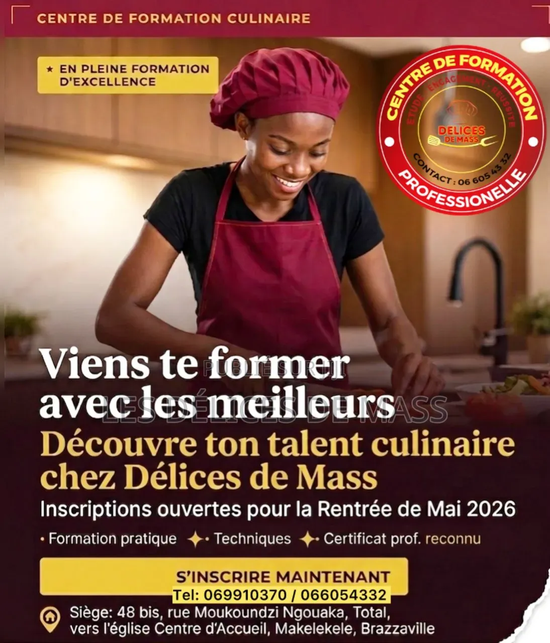 Centre De Formation Culinaire Délices De Mass – Rentrée Mai 2026