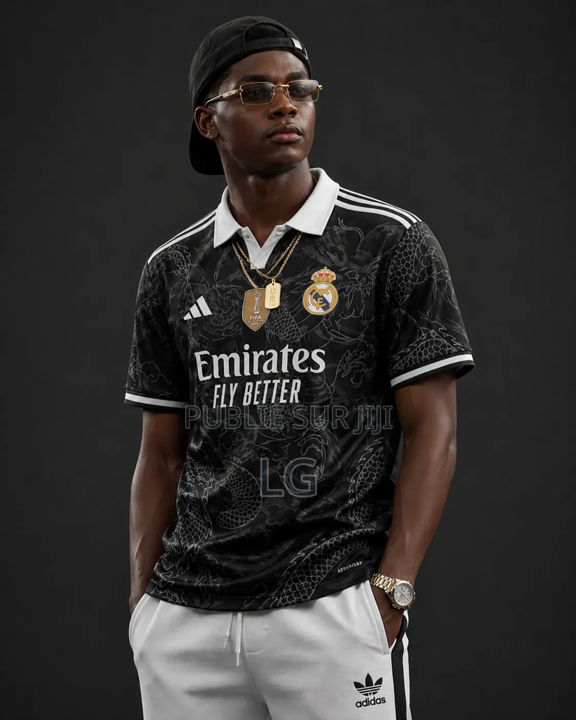Maillot Du Réal Madrid Noire Taille Xl
