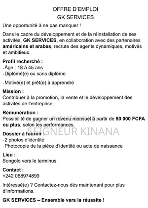 Offre d'Emploi