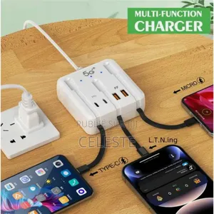 Multi-Chargeur Rapide 6 Appareils – Usb-C, Lightning, Micro Intégrés