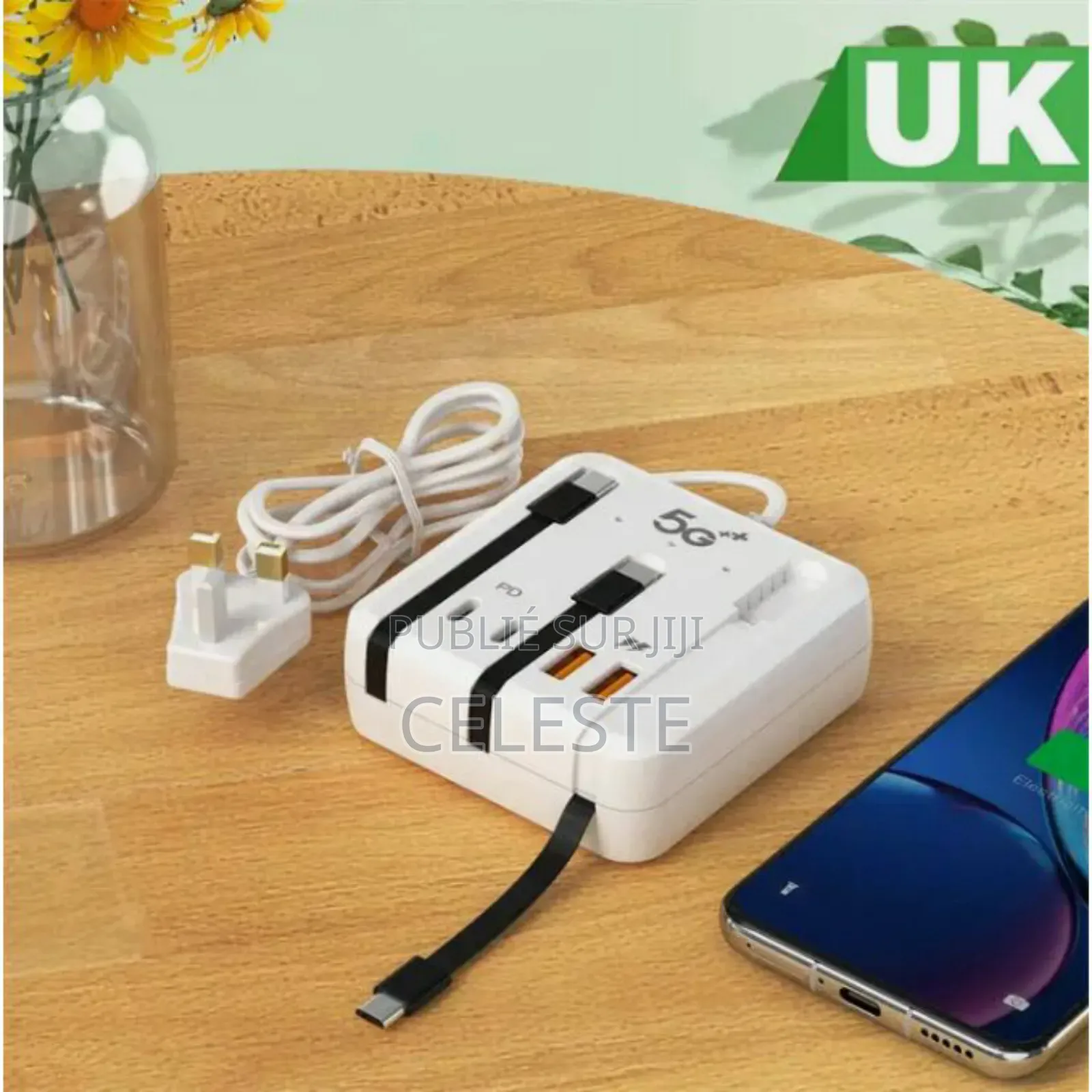 Multi-Chargeur Rapide 6 Appareils – Usb-C, Lightning, Micro Intégrés