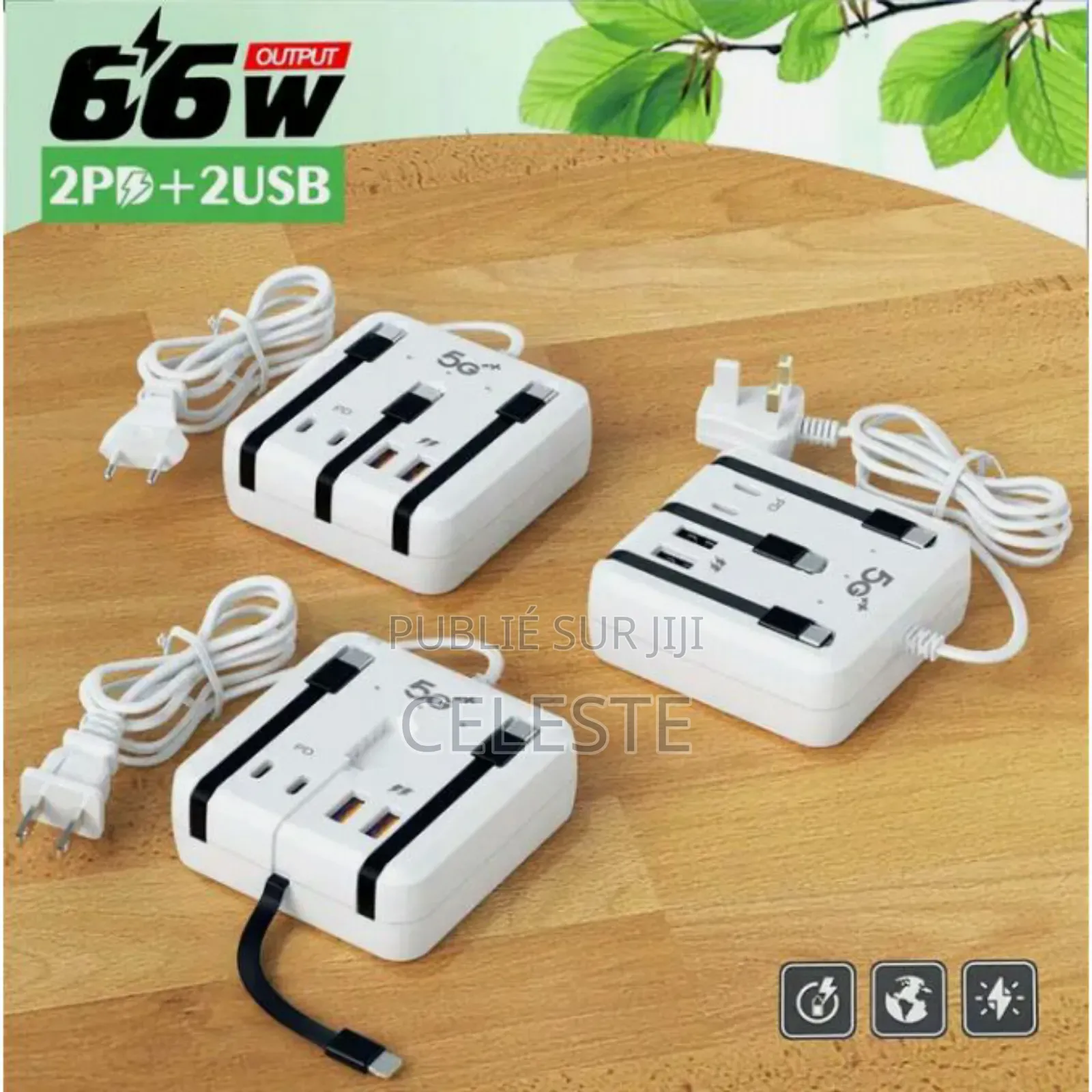 Multi-Chargeur Rapide 6 Appareils – Usb-C, Lightning, Micro Intégrés