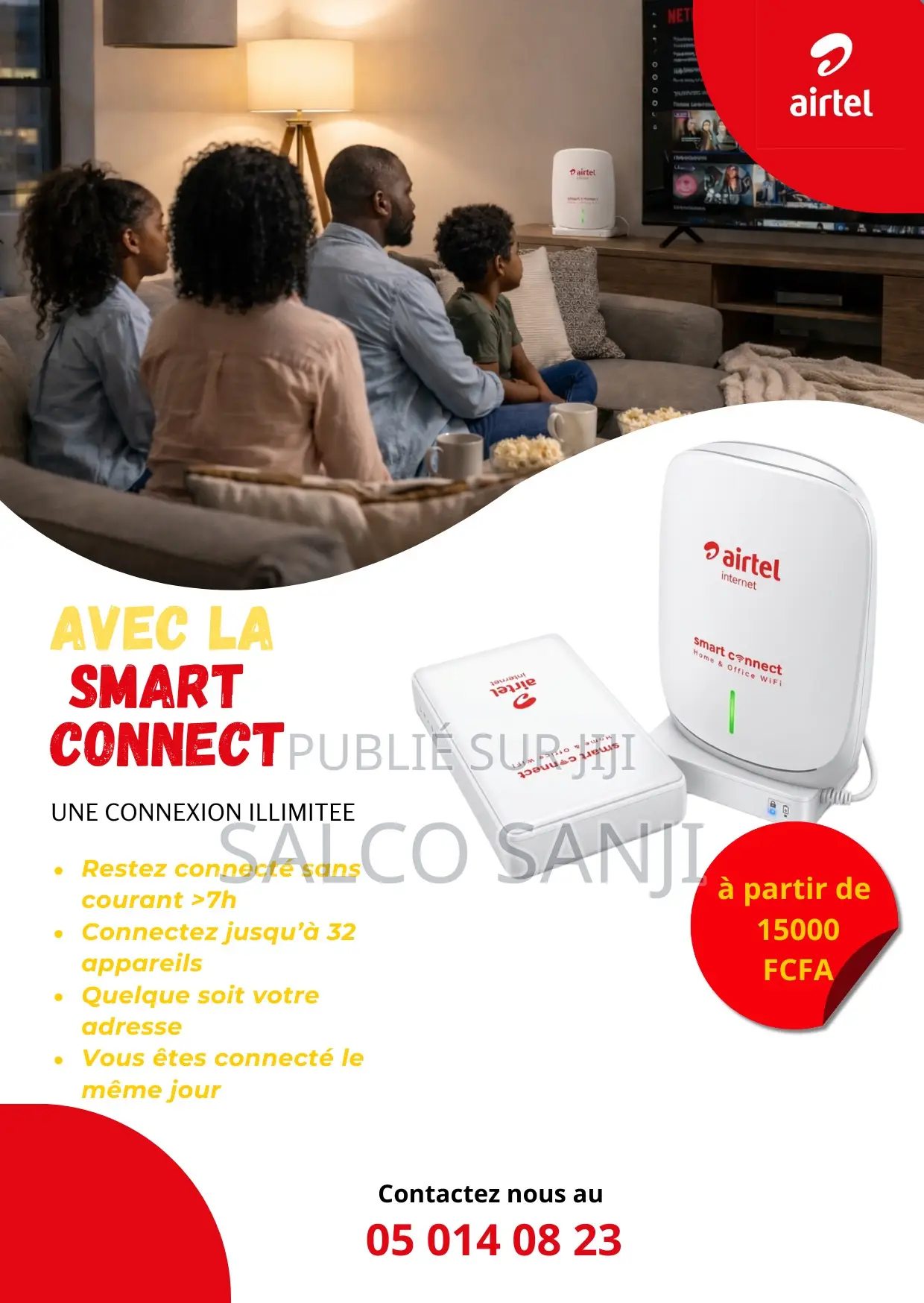 Routeur Airtel Smart Connect - Haut Débit + Onduleur (Autonomie 7h)