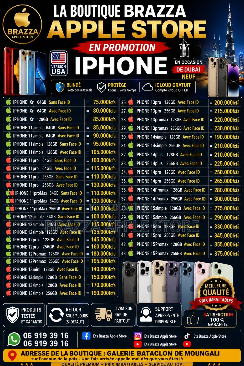 Nouveau Apple iPhone 11 256 GB Argenté
