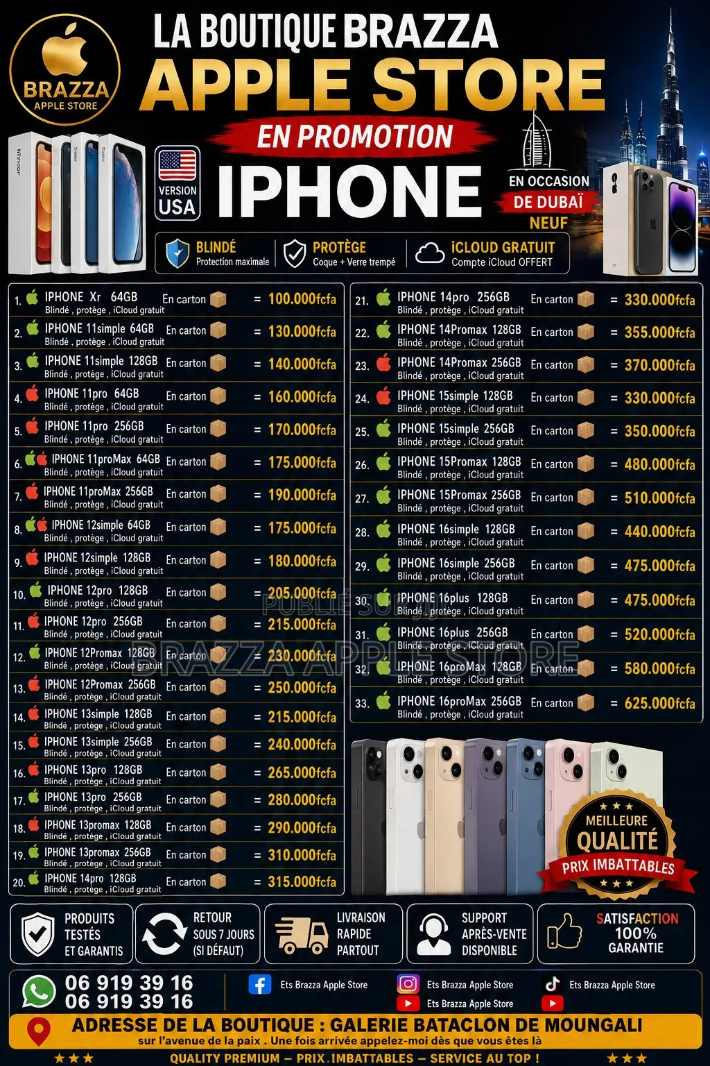 Nouveau Apple iPhone 11 256 GB Argenté