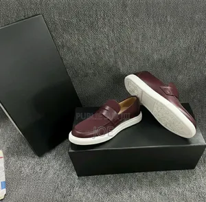 Mocassins Hybrides en Cuir Bordeaux