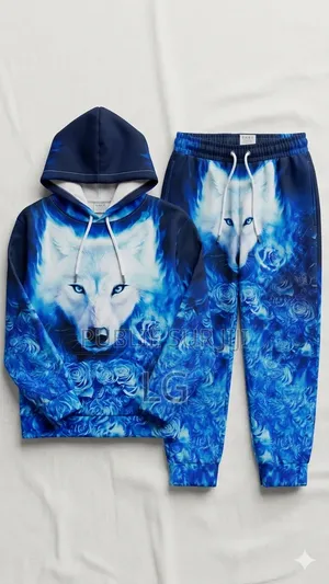 Ensemble Bleu Avec Motif Stylé