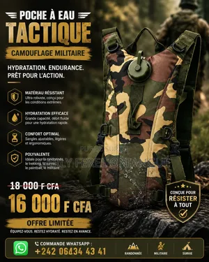 Sac Hydratation Camouflage Militaire Neuf - Réservoir 2l - 18 000 Fcfa