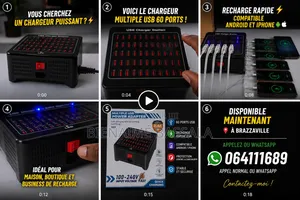 Chargeur Multiple Usb 60 Ports – Recharge Rapide 2.4a