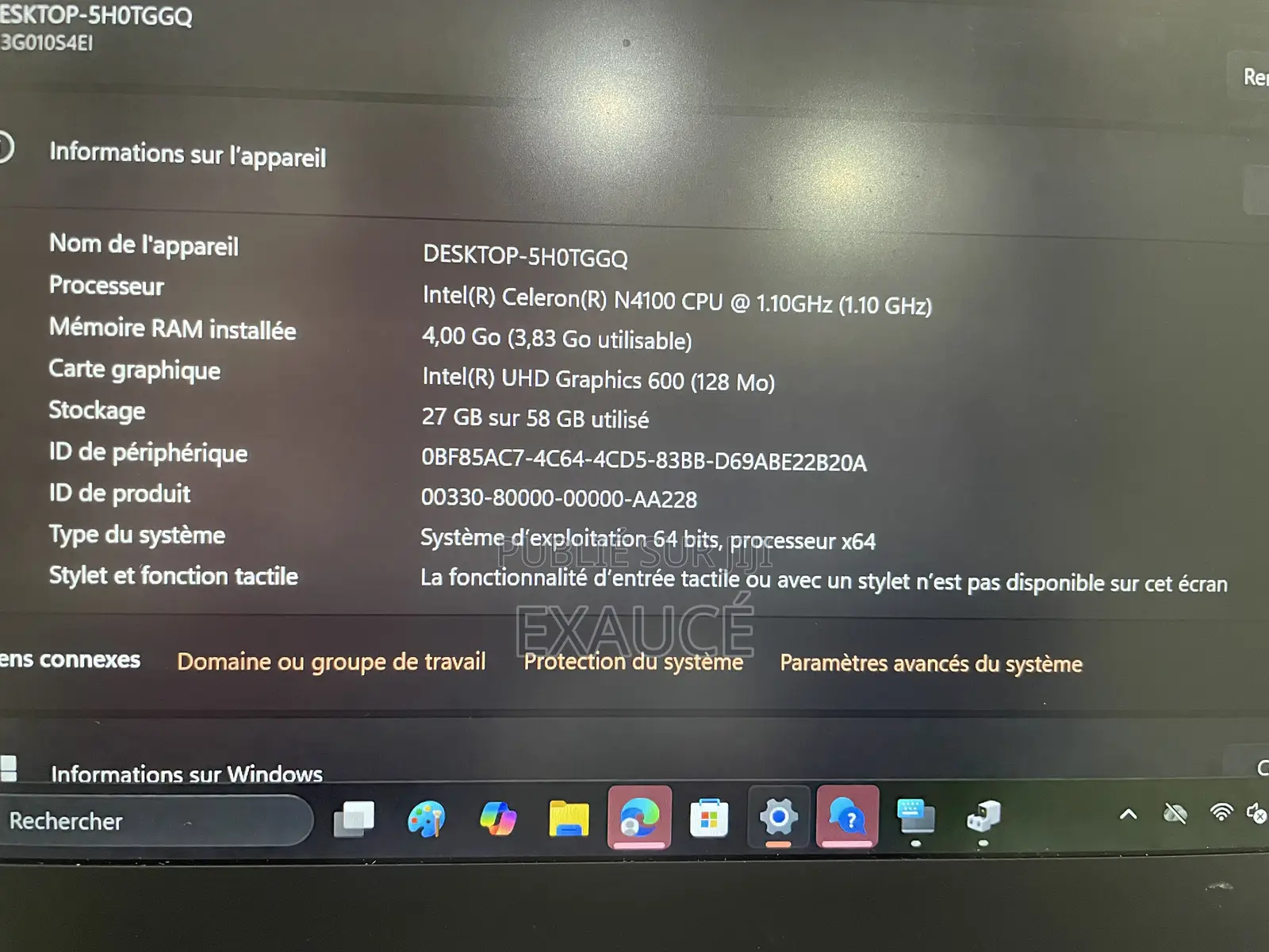 Ordinateur portable Autre Autre 4GB Intel Celeron SSD 60GB