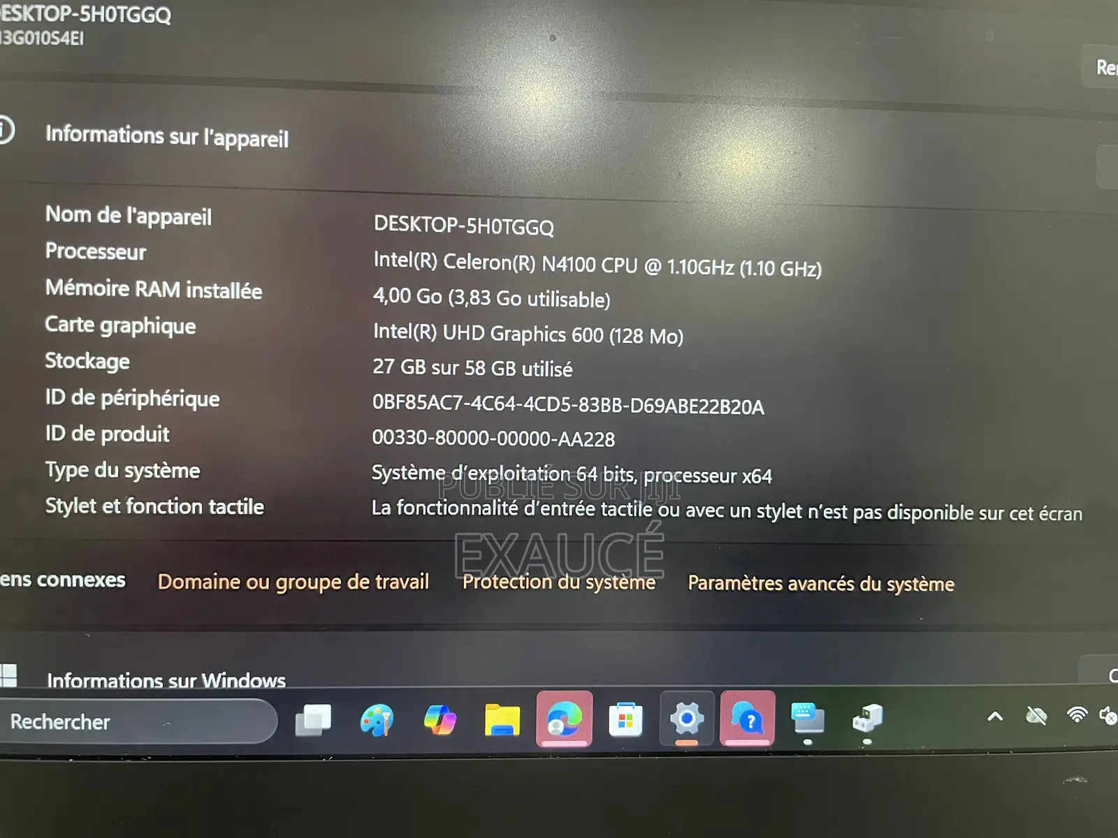 Ordinateur portable Autre Autre 4GB Intel Celeron SSD 60GB