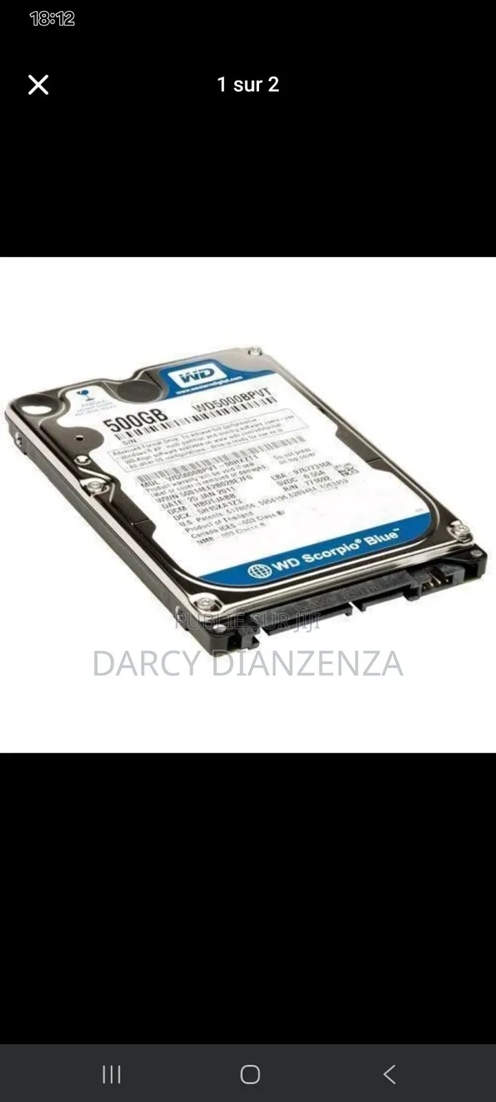 Disque Dur Externe 500gb À Vendre.