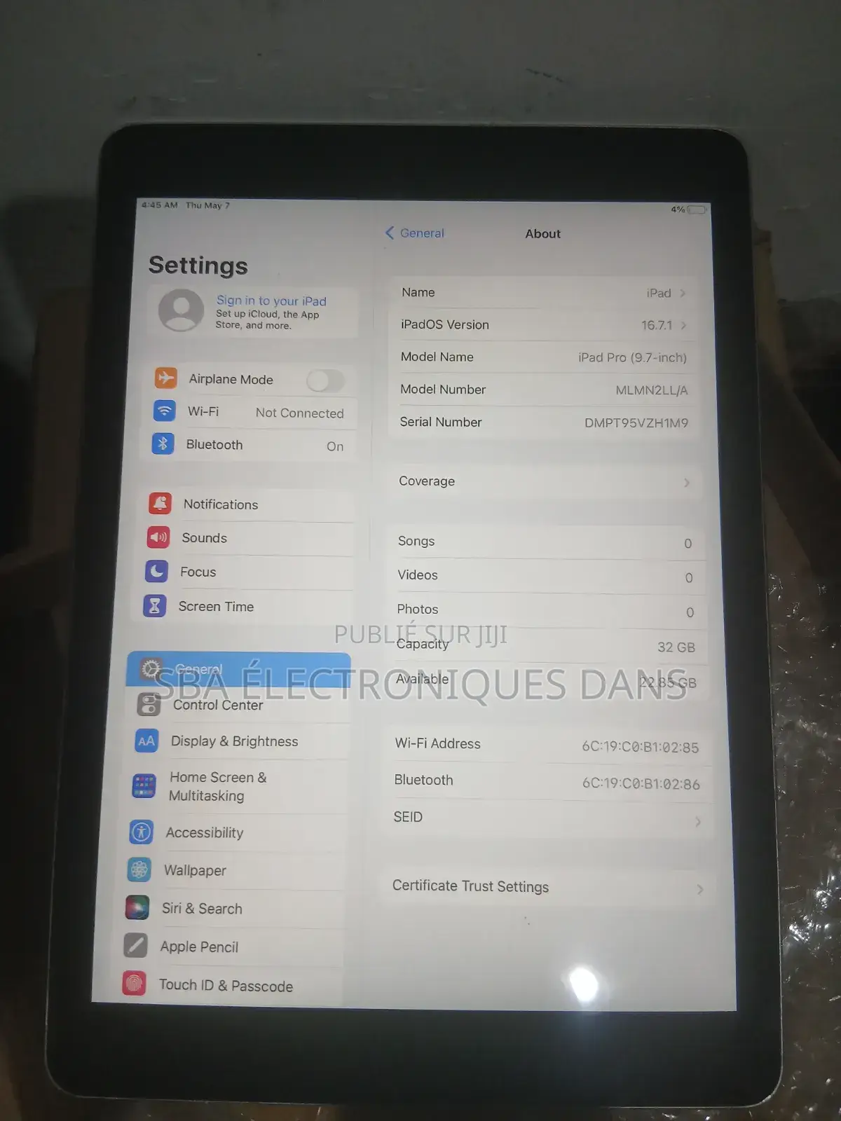 Apple iPad Air 64 GB Argenté