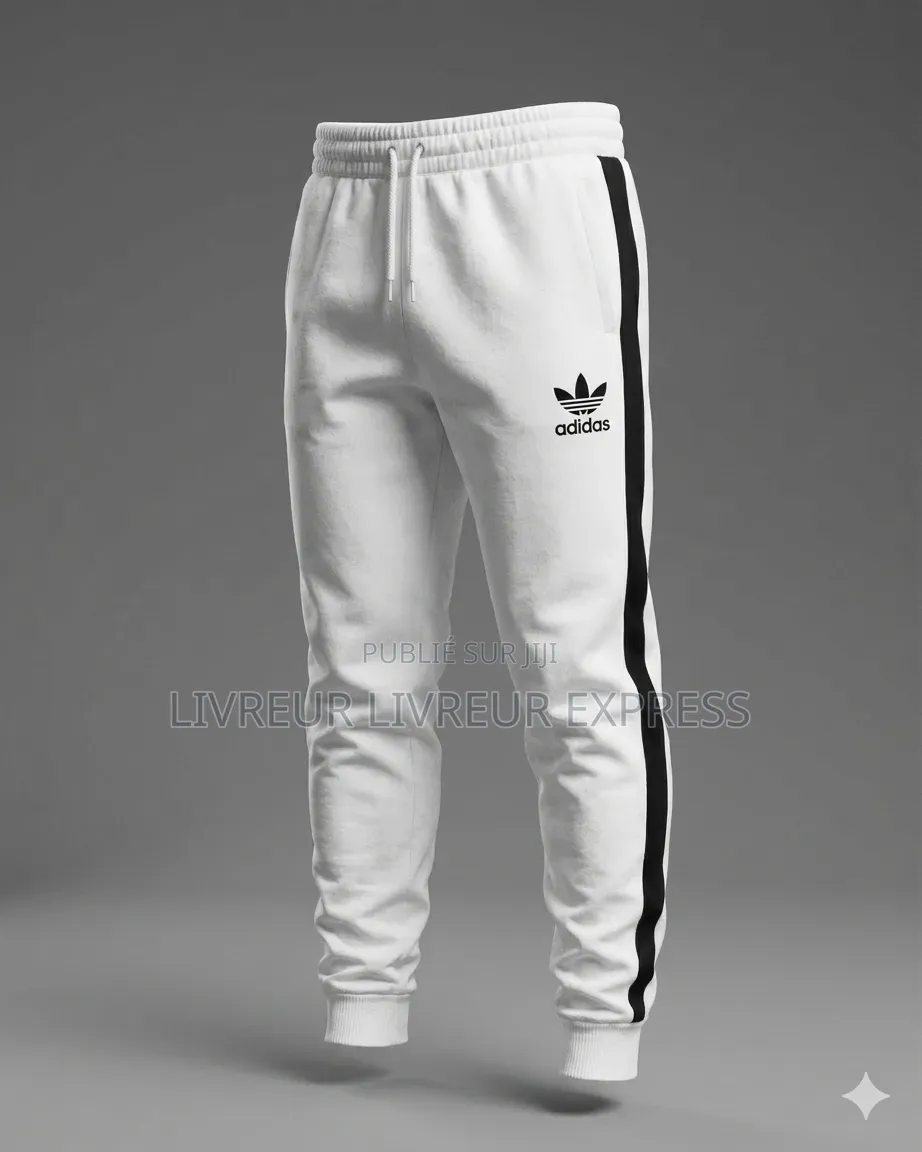 Pantalon Blanc Rayures Noir