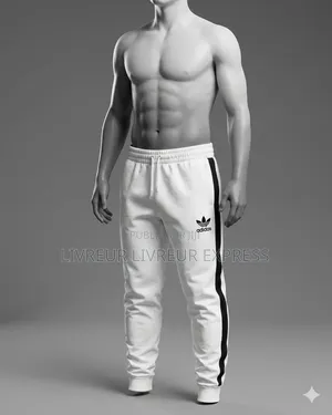 Pantalon Blanc Rayures Noir
