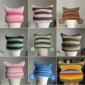 Bonnets Chat Crochetés