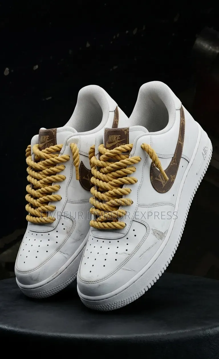 Air Force Blanche Gros Lacets Jaune
