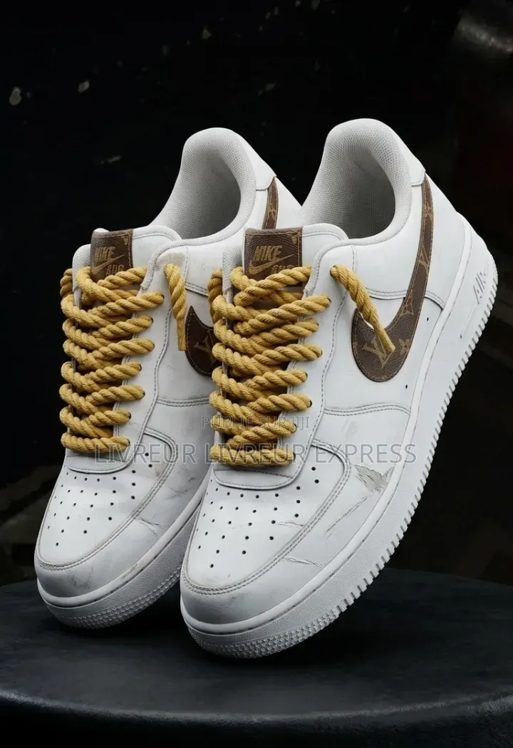 Air Force Blanche Gros Lacets Jaune