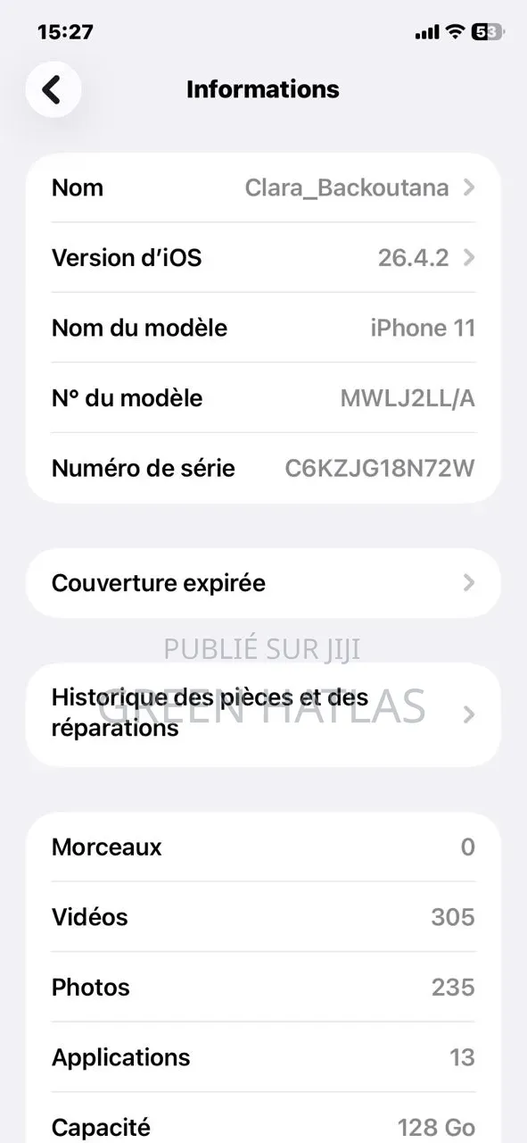 Apple iPhone 11 128 GB Noir