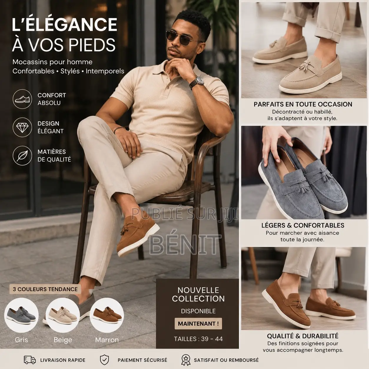 Mocassins Pour Homme, Confortable Semelle Souple