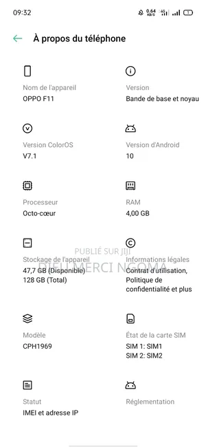 Oppo F11 128 GB Noir