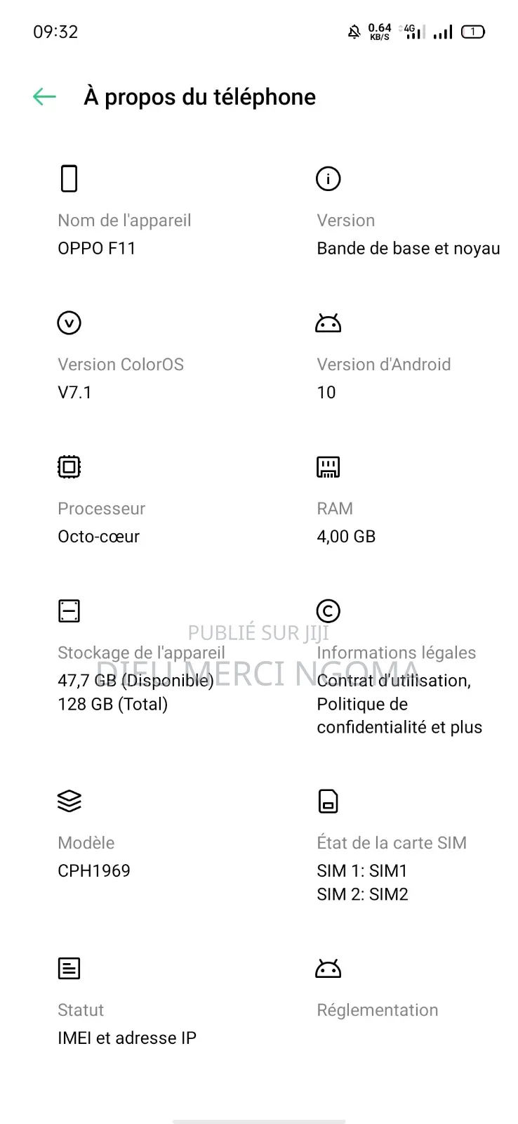 Oppo F11 128 GB Noir