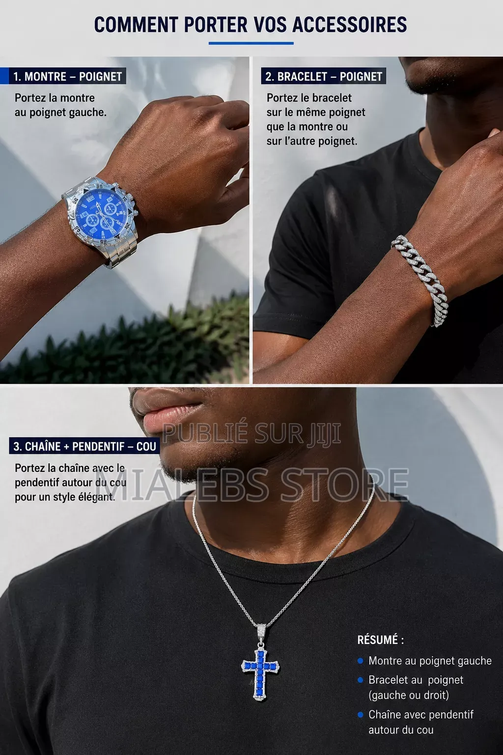 Ensemble Montre Bracelet Chaîne