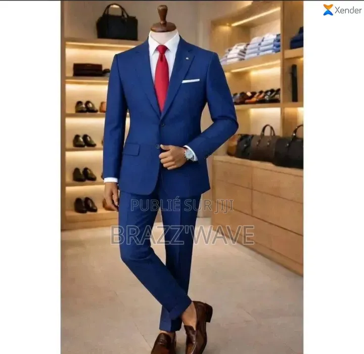 Costume Veste-Pantalon Bleu Royal Pour Homme d'Affaires