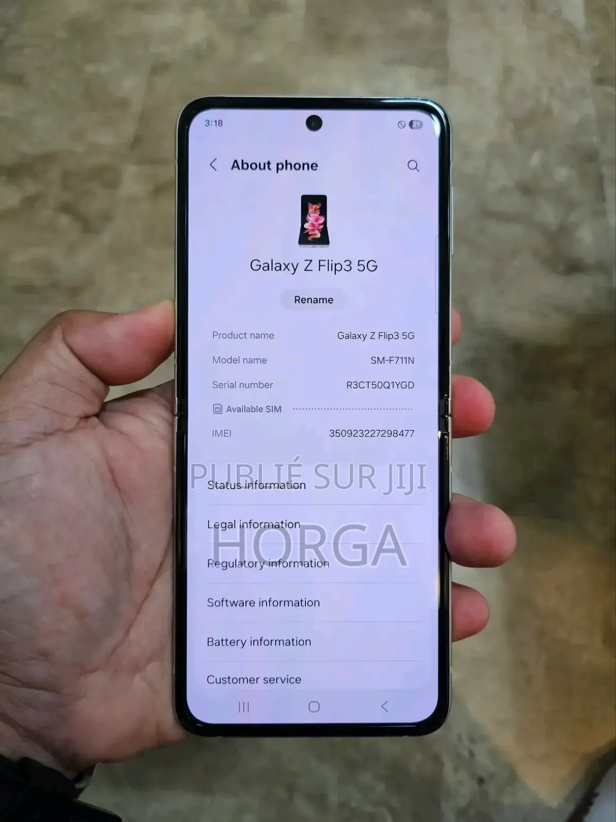 Nouveau Samsung Galaxy Z Flip 3 256 GB Doré