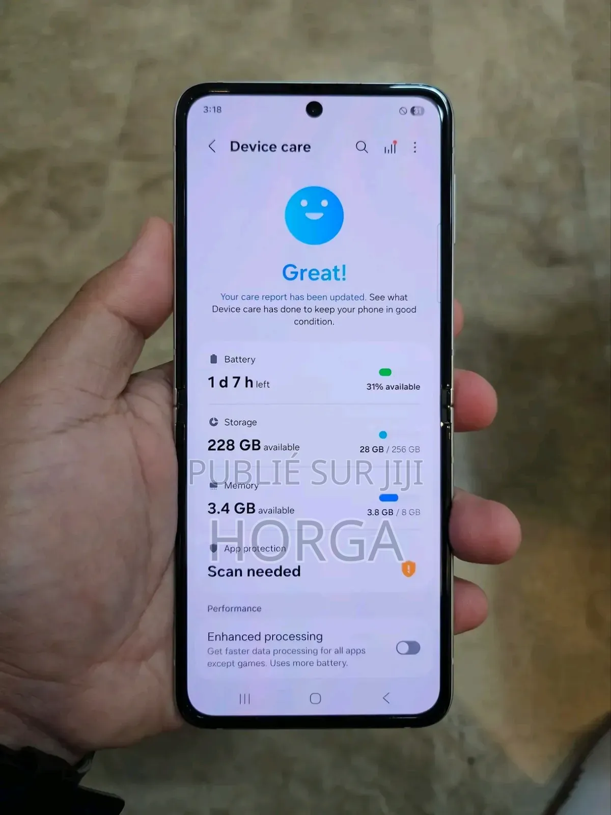 Nouveau Samsung Galaxy Z Flip 3 256 GB Doré