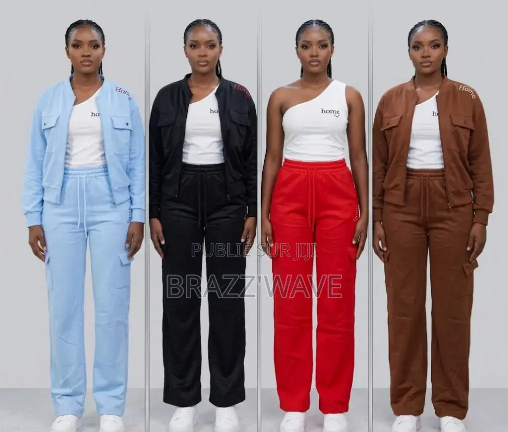 Ensemble Cargo 3 Pièces Avec Veste Et Top Asymétrique