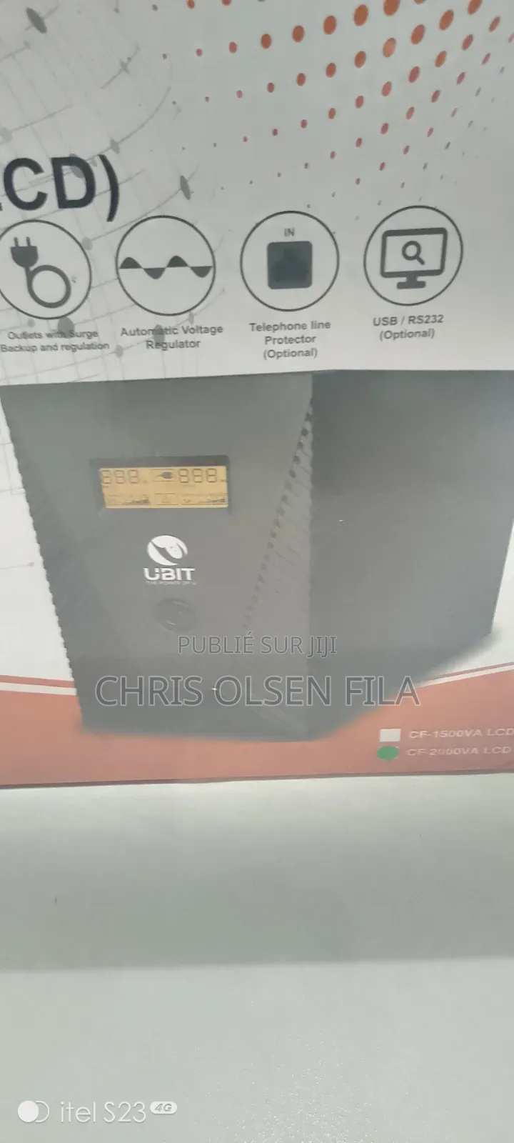 Onduleur Ubit Smart Ups 2000va LCD Neuf -_ Mon Prix : 45,000 Fcfa