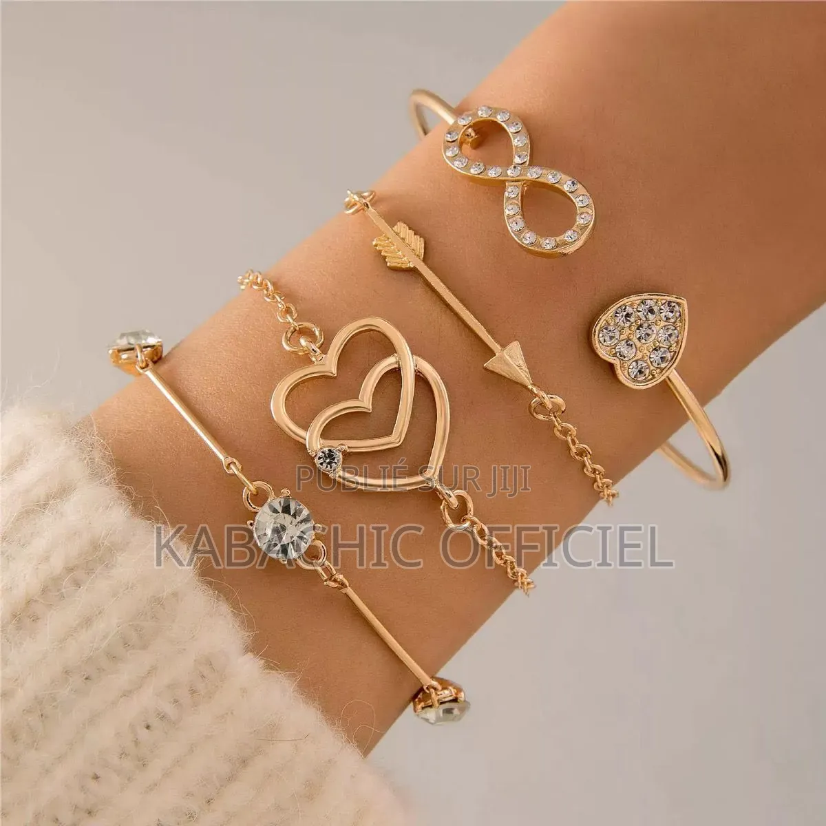 Bracelets Dorés Acier Inoxydable - Lot De 4 Et 5