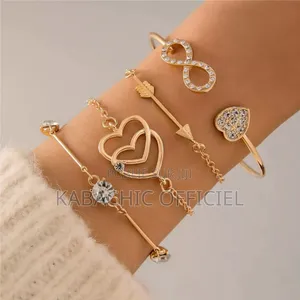 Bracelets Dorés Acier Inoxydable - Lot De 4 Et 5