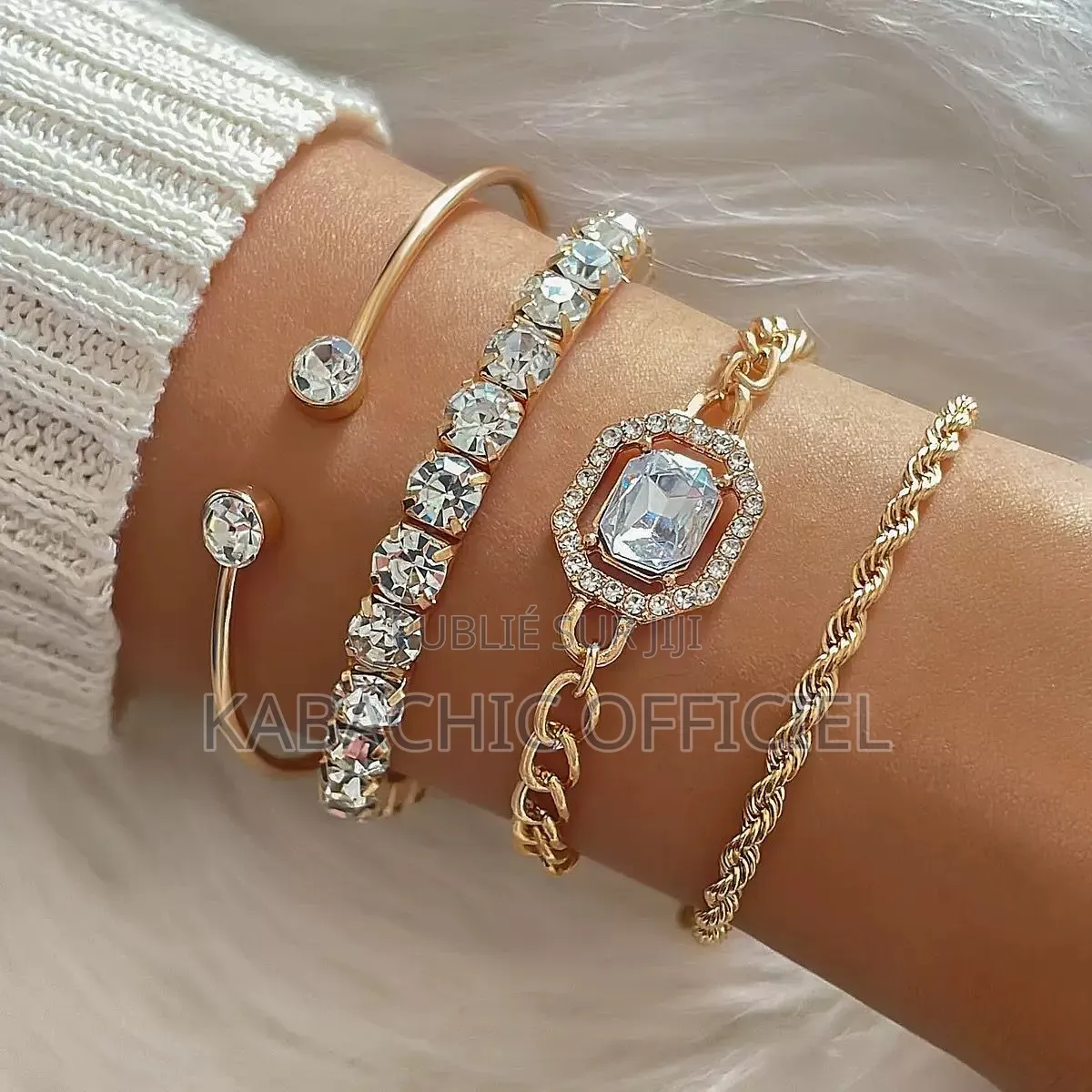 Bracelets Dorés Acier Inoxydable - Lot De 4 Et 5
