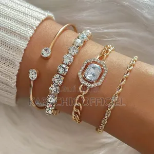 Bracelets Dorés Acier Inoxydable - Lot De 4 Et 5