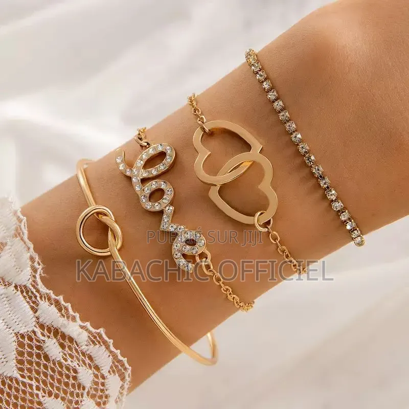 Bracelets Dorés Acier Inoxydable - Lot De 4 Et 5