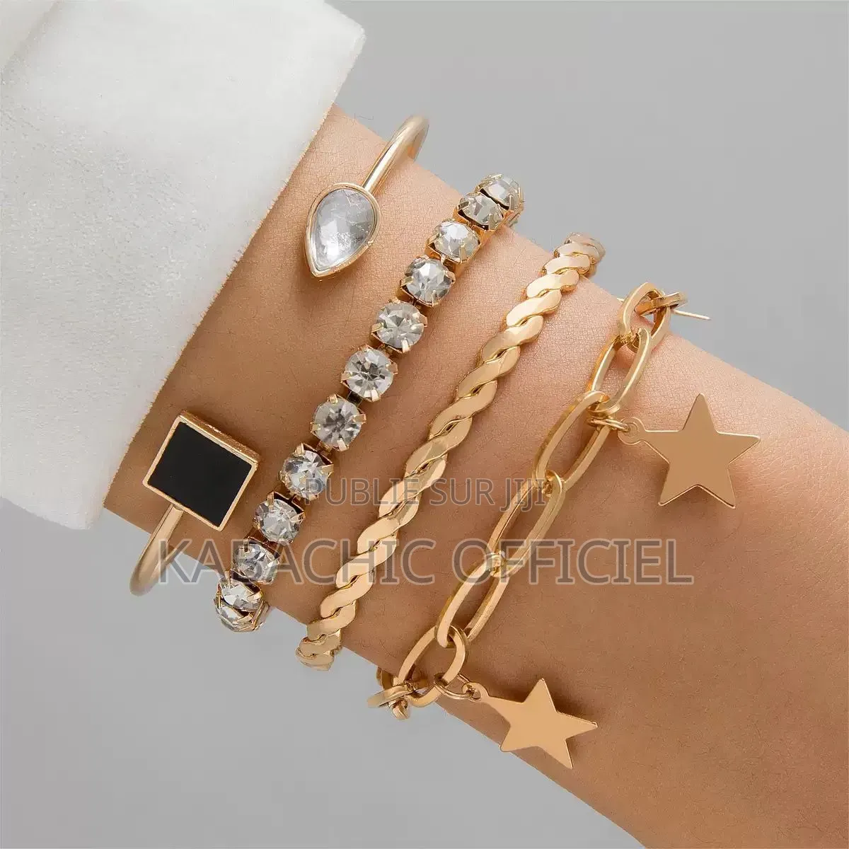 Bracelets Dorés Acier Inoxydable - Lot De 4 Et 5