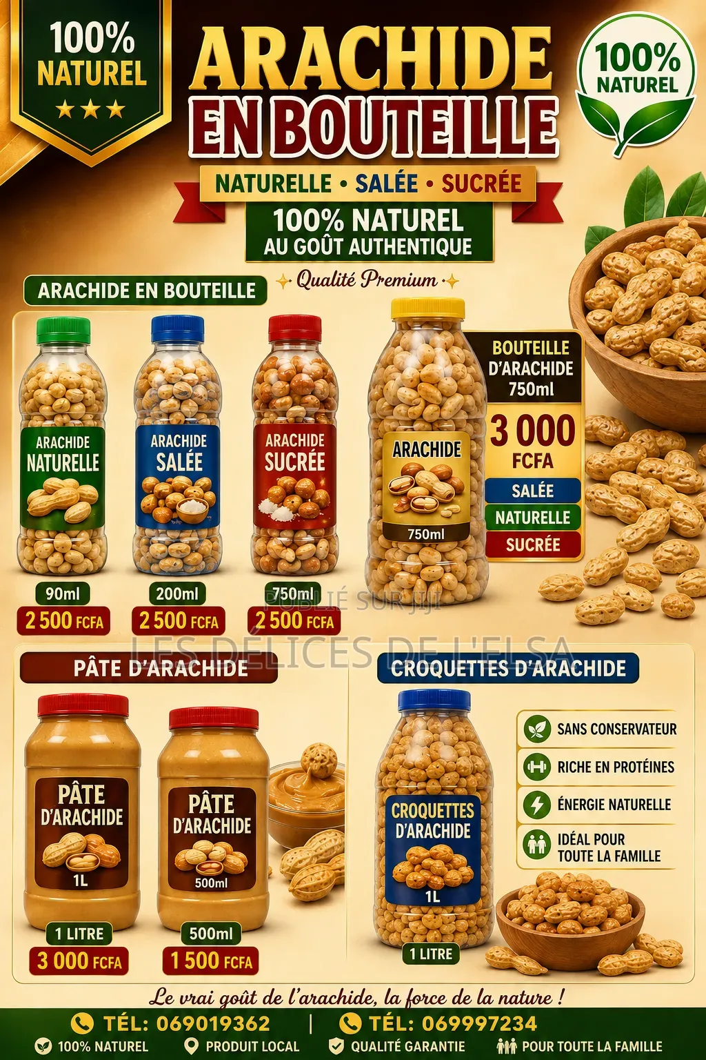 Arachides Grillés en Bouteille - Croustillants Frais