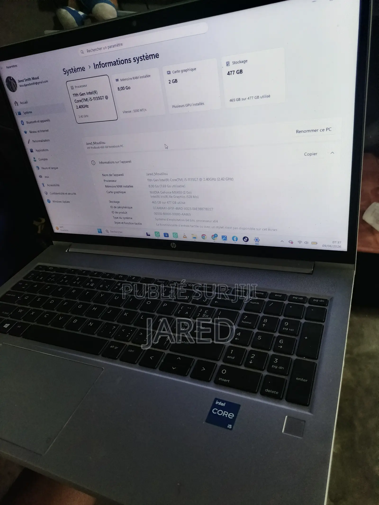 Nouveau Ordinateur portable HP ProBook 450 4GB Intel Core i5 SSD 500GB